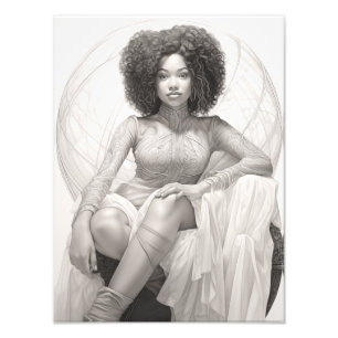 Exotic Girl på Soffa Fototryck