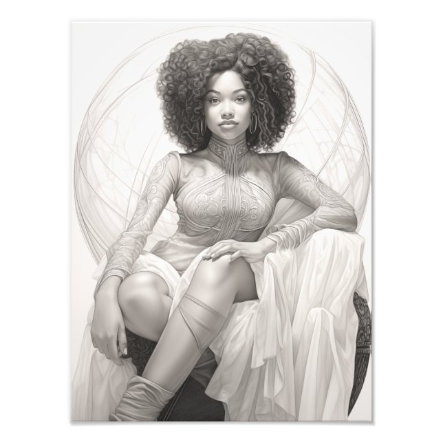 Exotic Girl på Soffa Fototryck (Framsidan)