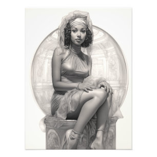 Exotic Girl på Soffa Fototryck