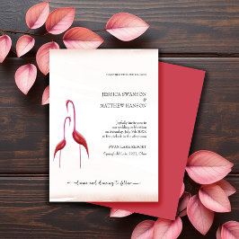 Exotic Golden Rosa Flamingo Inbjudningar