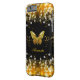 Exotic Guld Black Butterfly Sparkles Case-Mate iPhone Skal (Baksidan Vänster)
