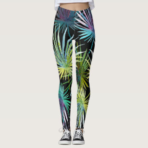 Exotic Handflatan Löv Watercolor Leggings