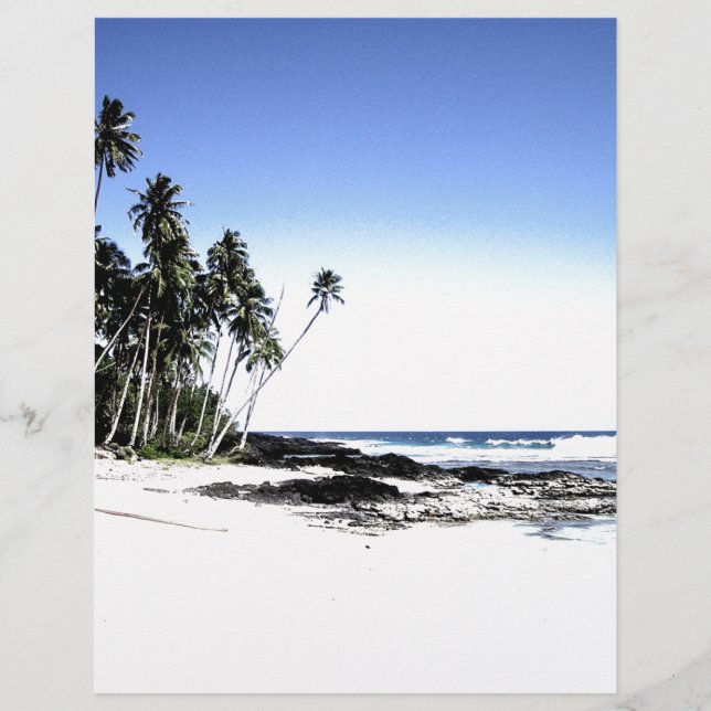 Exotic Handflatan Träd & Paradise Beach (Framsida)