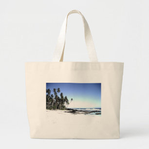 Exotic Handflatan Träd & Paradise Beach Jumbo Tygkasse