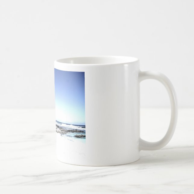 Exotic Handflatan Träd & Paradise Beach Kaffemugg (Höger)