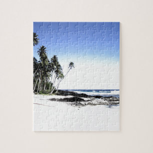 Exotic Handflatan Träd & Paradise Beach Pussel