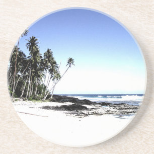 Exotic Handflatan Träd & Paradise Beach Underlägg Sandsten