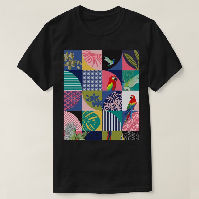 Exotic Hawaii Parrot Birds T Shirt (Design framsida)
