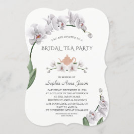 Exotic Hawaiian White Orchid Möhippa Tea Party Inbjudningar
