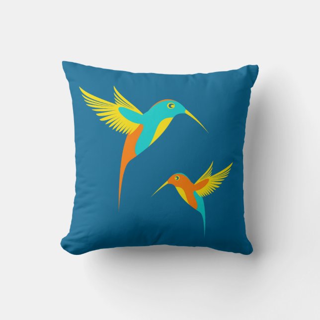 Exotic Hummingbird Blue Kudde (Framsida)