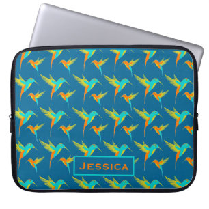 Exotic Hummingbird Mönster Blue Personlig Laptop Fodral