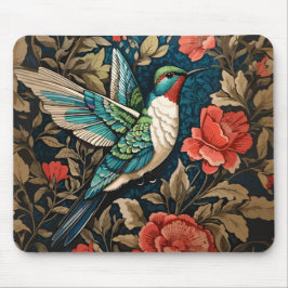 Exotic Hummingbird William Morris Inspired Blommig Musmatta
