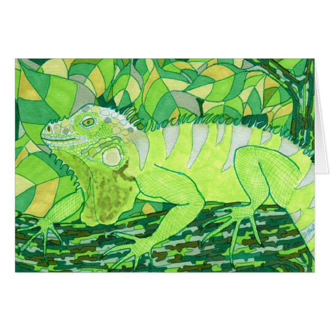 Exotic Iguana Hälsningskort (Framsidan Horizontal)