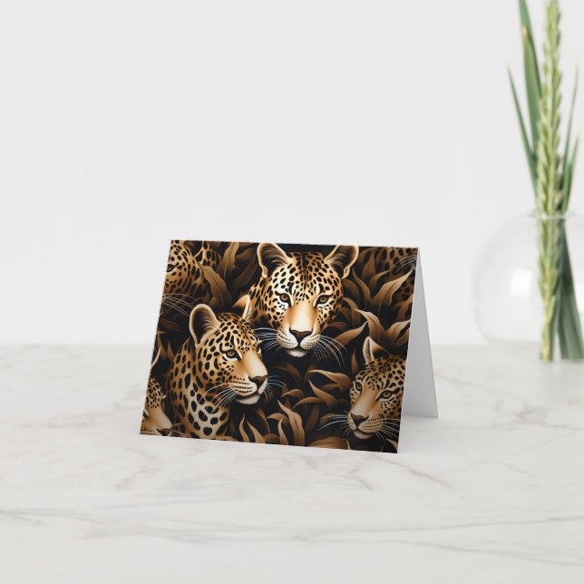 Exotic Jungle Cheetah Blank Note Card Helgkort (Framsida)
