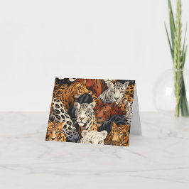 Exotic Jungle Safari Vild katt Blank Note Card Helgkort