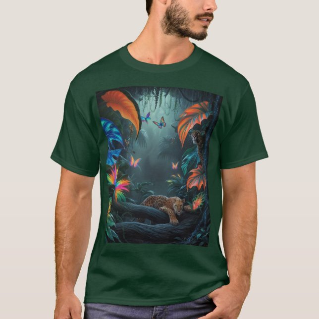 Exotic Jungle Scene T-shirt (Framsida)