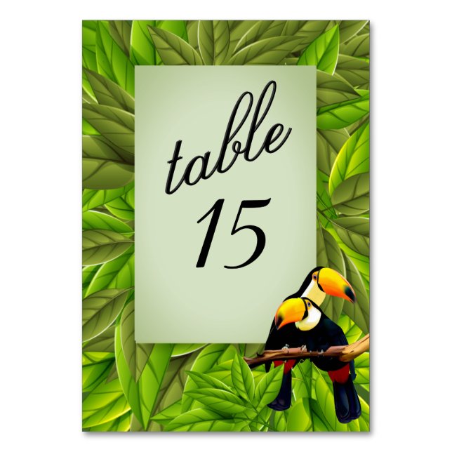 Exotic Jungle Toucan-Bordsnummer Bordsnummer (Baksidan)