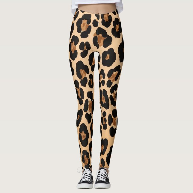 Exotic Leopard Mönster Leggings (Framsida)