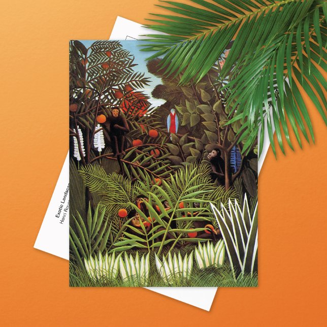 Exotic Ligcape Jungle Henri Rousseau Vykort (Skapare uppladdad)