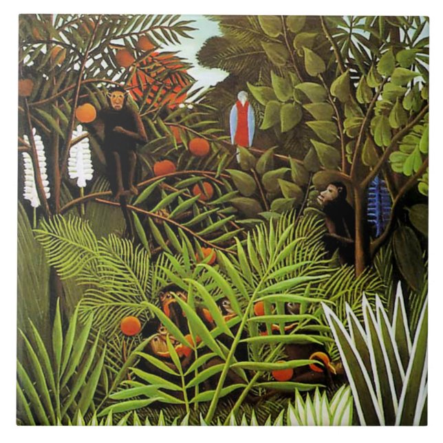Exotic Ligcape, målning av Henri Rousseau Kakelplatta (Framsidan)