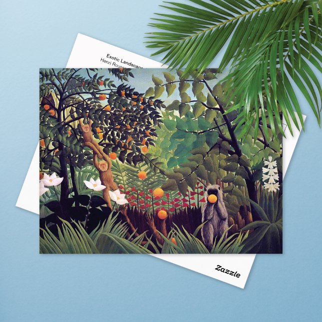Exotic Ligcape Monkey Henri Rousseau Vykort (Skapare uppladdad)