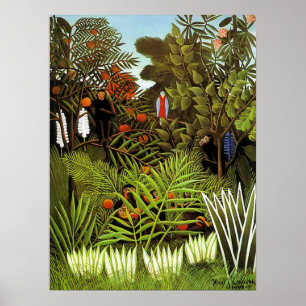 Exotic liggande av Henri Rousseau Poster