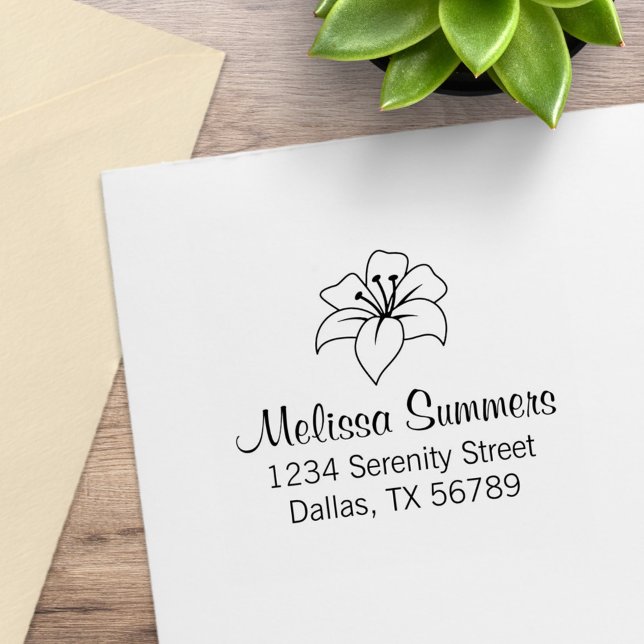 Exotic Lily Flower Adress Stämpel (Skapare uppladdad)