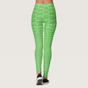 Exotic Lime Green Lizard Skin-utseende Leggings