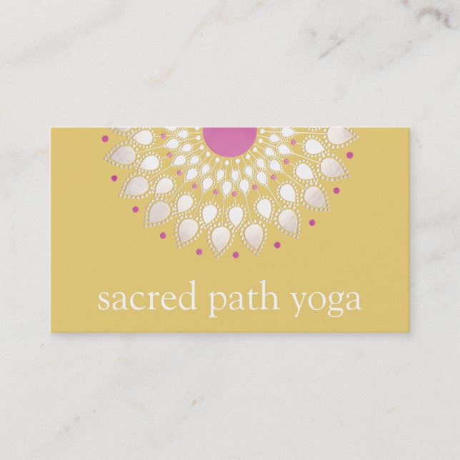 Exotic Lotus Gult Blommigt Hälsa Therapist Visitkort (Framsida)