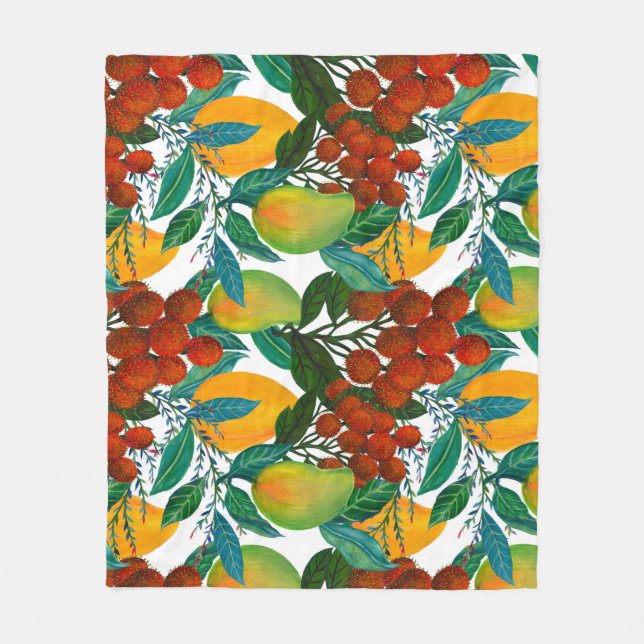 Exotic Mango: Sommarsömlös Fleecefilt (Framsidan)