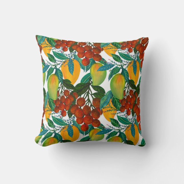 Exotic Mango: Sommarsömlös Kudde (Framsida)