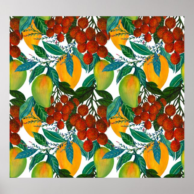 Exotic Mango: Sommarsömlös Poster (Framsidan)