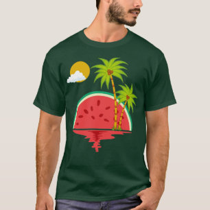 Exotic Melon Sunset Summer Handflatan Träd Fruit W T Shirt