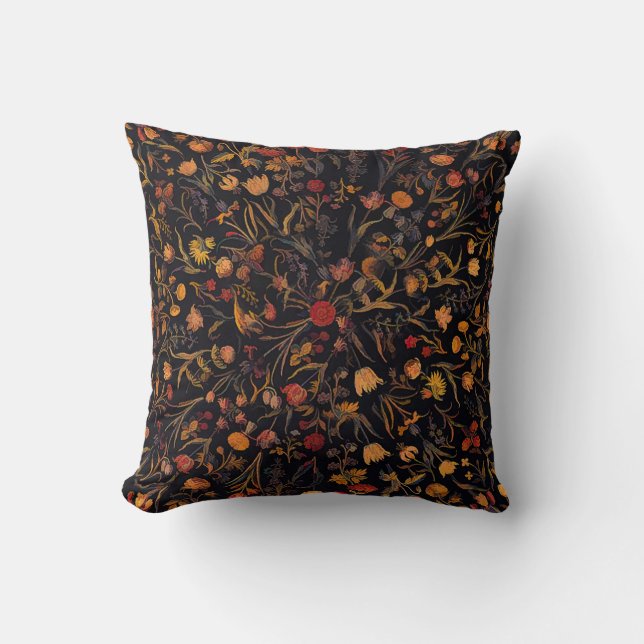 Exotic Midnight Blommigt Garden Kudde (Framsida)