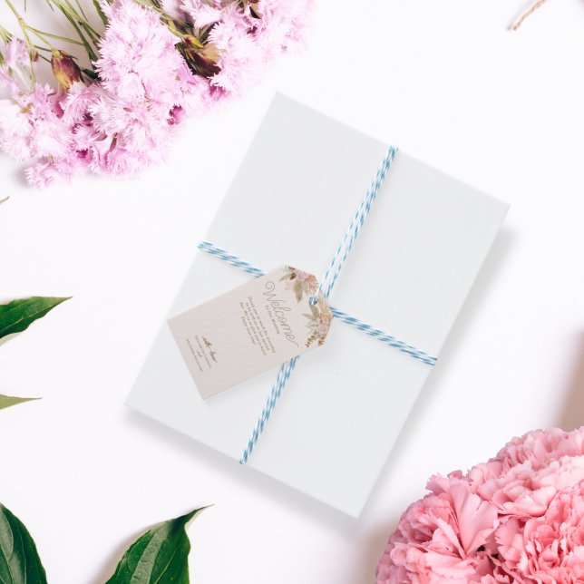 Exotic Modern Boho Tropical Bröllop Presentetikett (Skapare uppladdad)