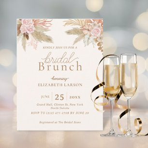 Exotic Modern Boho Tropical Möhippa Brunch Inbjudningar