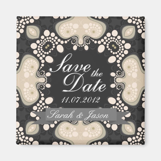 Exotic Modern Tribal Save Date Bröllop Magnet (Framsidan)