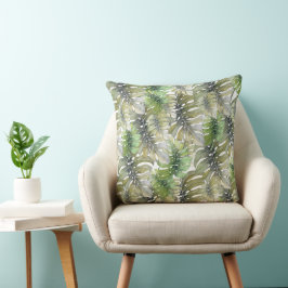 Exotic Monstera Handflatan Pastel Mönster Kudde