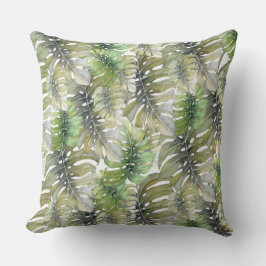 Exotic Monstera Handflatan Pastel Mönster Kudde