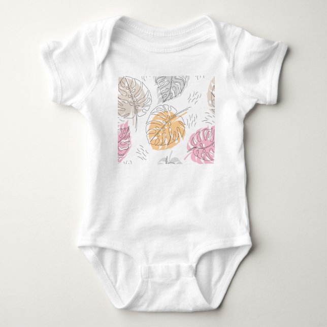 Exotic Monstera Line Teckning Art T Shirt (Framsida)