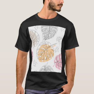 Exotic Monstera Line Teckning Art T Shirt