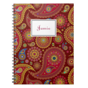 Exotic Paisley Notebook Anteckningsbok Med Spiral