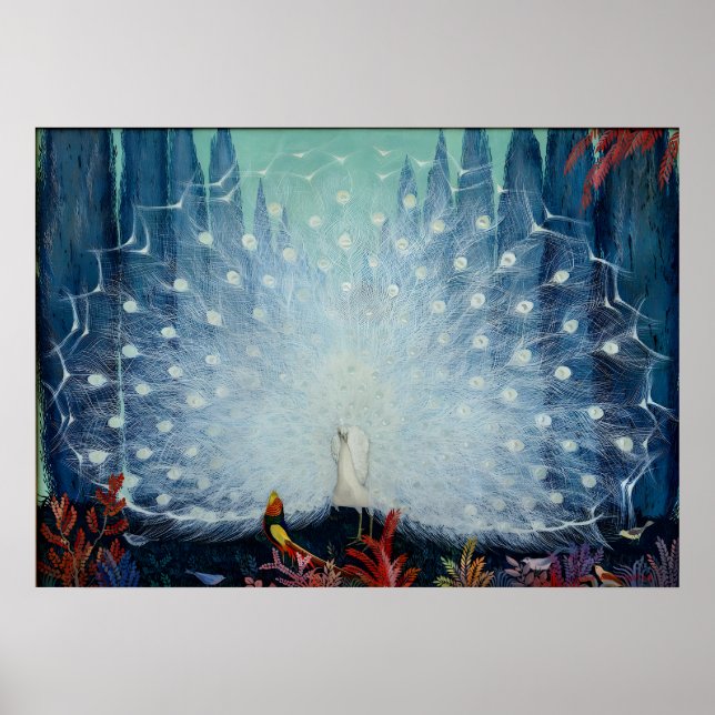 Exotic Peacock av Jessie Arm Botke Poster (Framsidan)