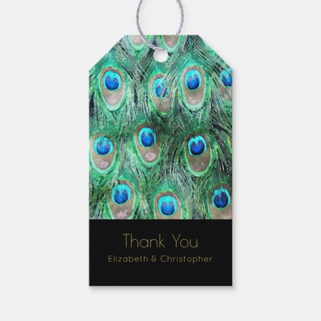 Exotic Peacock Feathers-Tack Presentetikett (Framsidan)