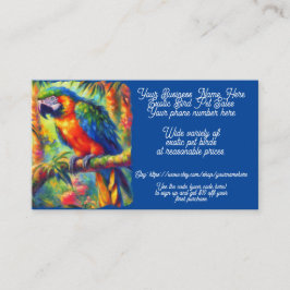 Exotic Pet Bird Parrot Cockatoo Shop Sales Etsy Visitkort
