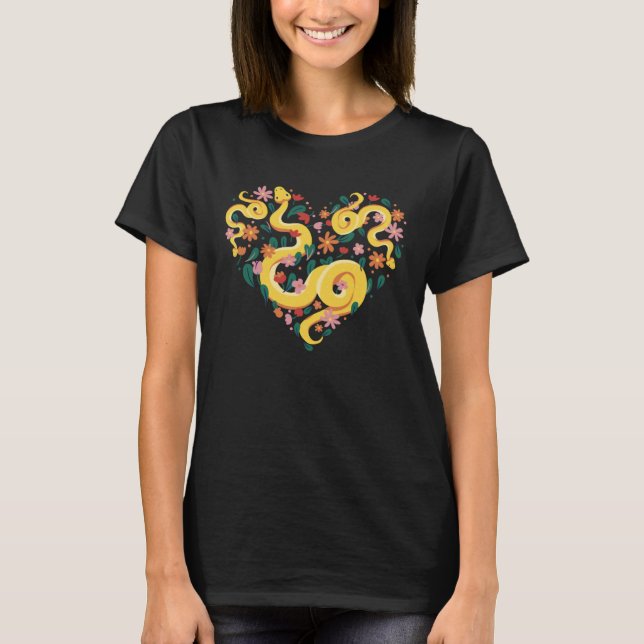 Exotic Pet Snake Reptile Ball Python Snakes Heart T Shirt (Framsida)
