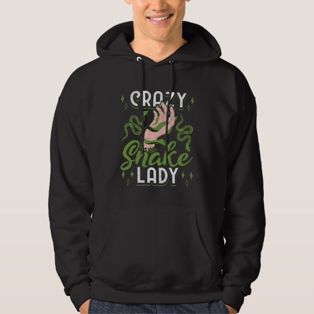 Exotic Pet Snake Reptile Crazy Snake Lady Hoodie (Framsida)