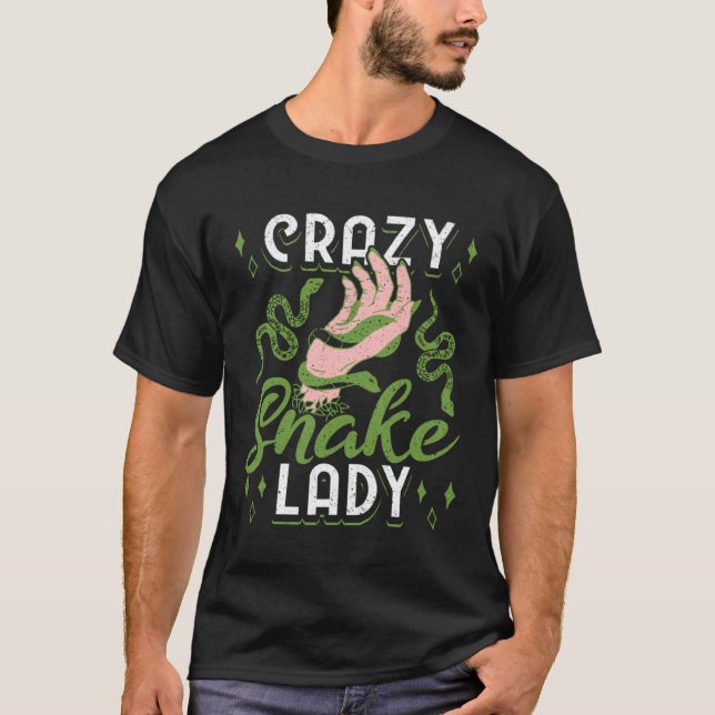 Exotic Pet Snake Reptile Crazy Snake Lady T Shirt (Framsida)
