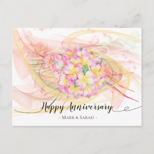 Exotic Plumeria Flower Abstrakt Art Calligraphy Vykort