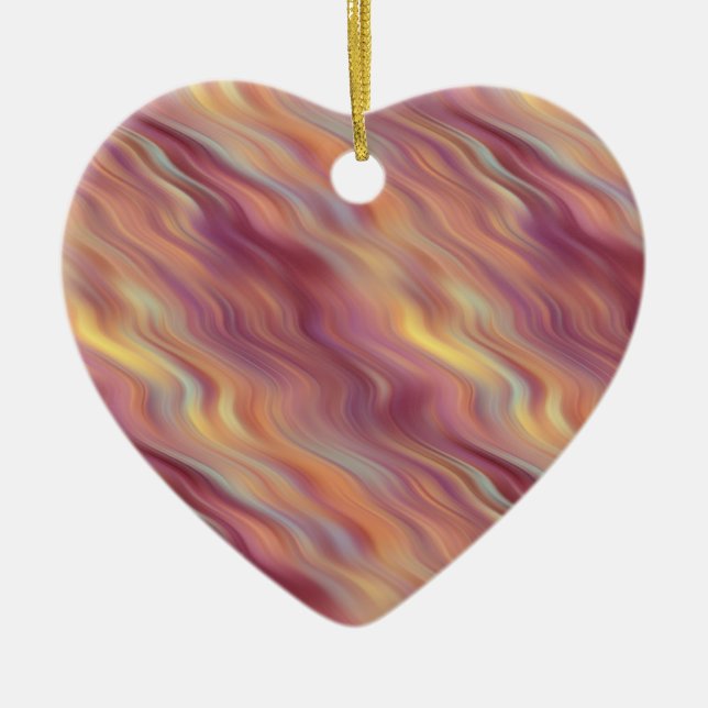 Exotic Plumeria Vågigt Struktur Julgransprydnad Keramik (Framsidan)